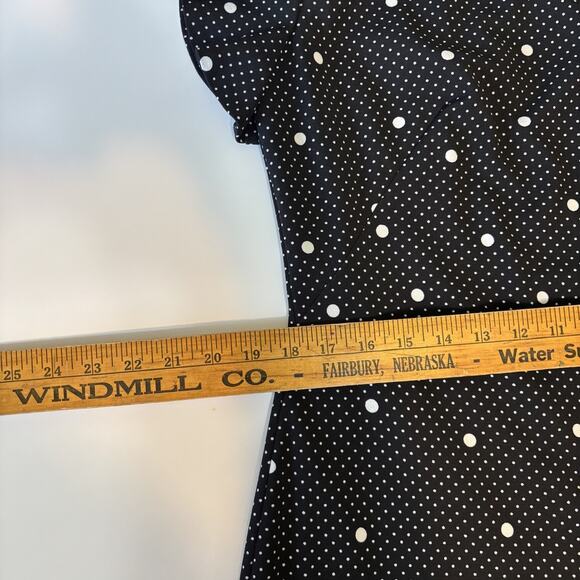 Lauren Ralph Lauren Dress 14 Bias-Cut Ruffled Sleeves & Hem Polka Dot Feminine - Picture 12 of 14